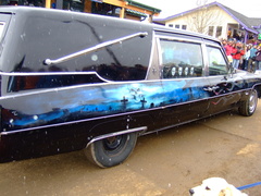 Hearse and coffin parade