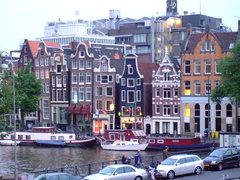 Amsterdam canals, buildings, and such.